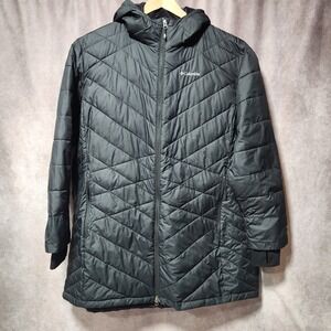 Columbia Joy Peak Jacket Parka Black Quilted Omni-Heat Hooded 3X insulated